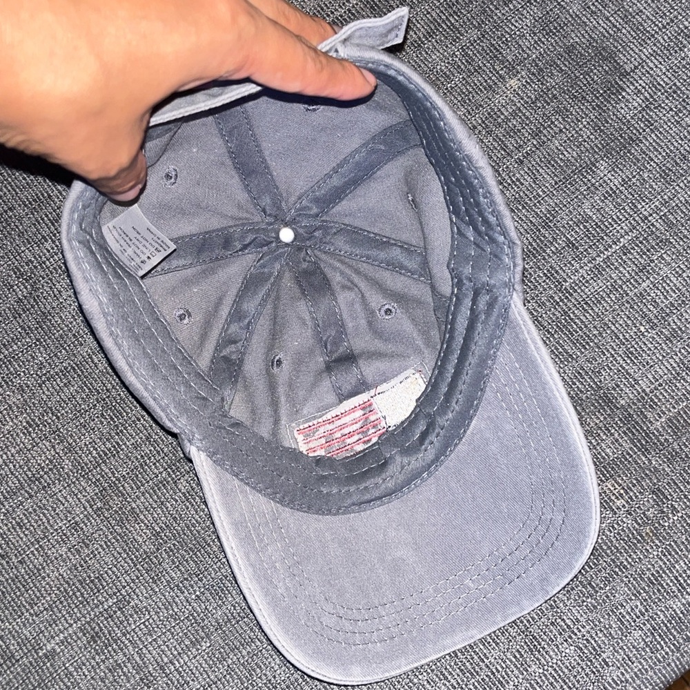 Gray Cap With American Flag Patch - image 4